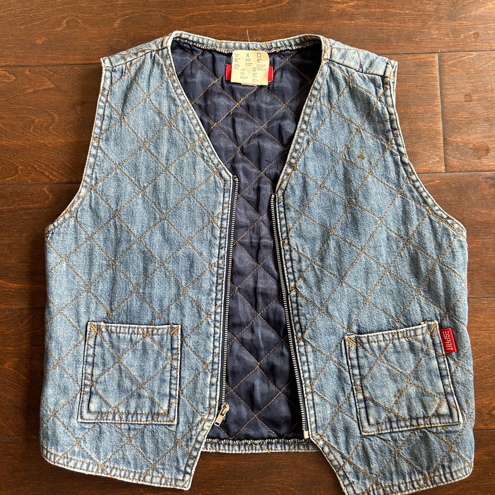 Esprit Girls Best Sz M Blue Denim Front Zip 4125